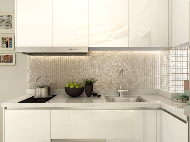 Modern Design White Color Kitchen Cabinet OPTA24-AT004