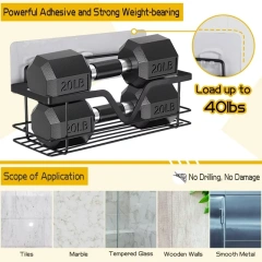 LITERRA Shower Caddy Shelf Organizer Rack(2Pack), Self Adhesive Black Bathroom Shelves Basket, Home Wall Shower Inside Organization and Storage(Black)