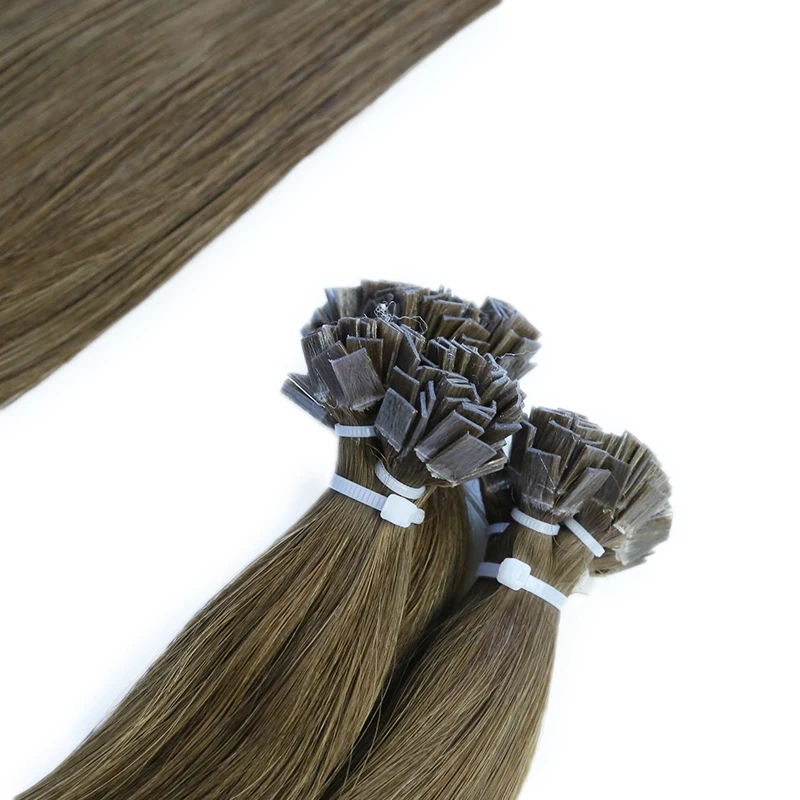 Flat Tip Hair Extensions Remy 100% Human Hairpieces Straight Keratin Tip Hair Extensions For Salon Pre Bonded Hairwigs
