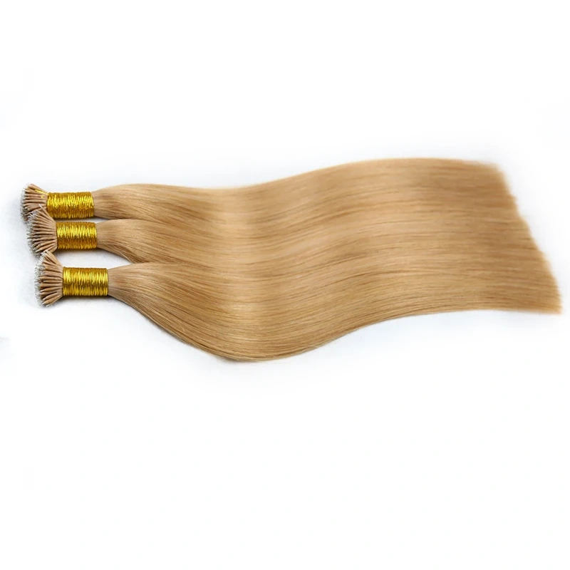 Nano Ring Hair Extensions Raw Virgin Hairpieces Natural Straight Pure Color Micro Bead Blonde Black Pre-bonded Fusion Hair