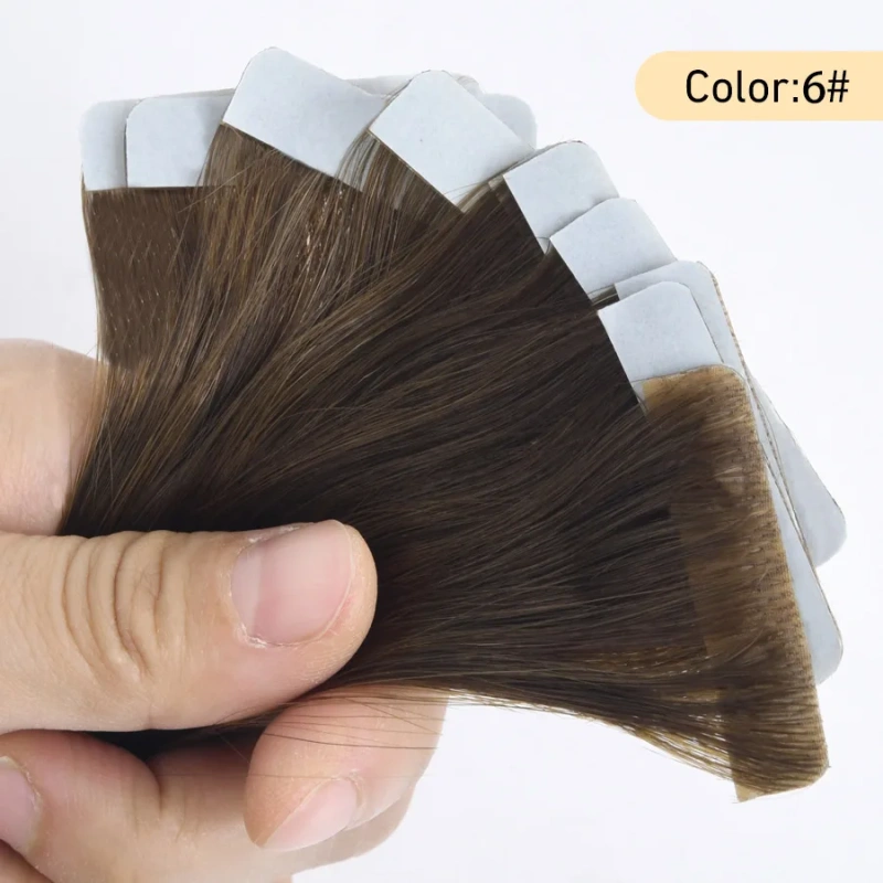 Neitsi PU Skin Weft Invisible Tape In Hair Extensions Natural Straight Human Hair 16" 20" 24" Seamless Adhesives Handtied Tape