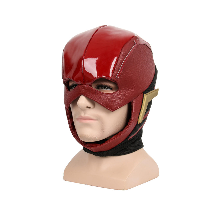 Justice League Mask The Flash Allen Cosplay Helmet Red Mask Adult Halloween Full Face PU Leather Cosplay Mask