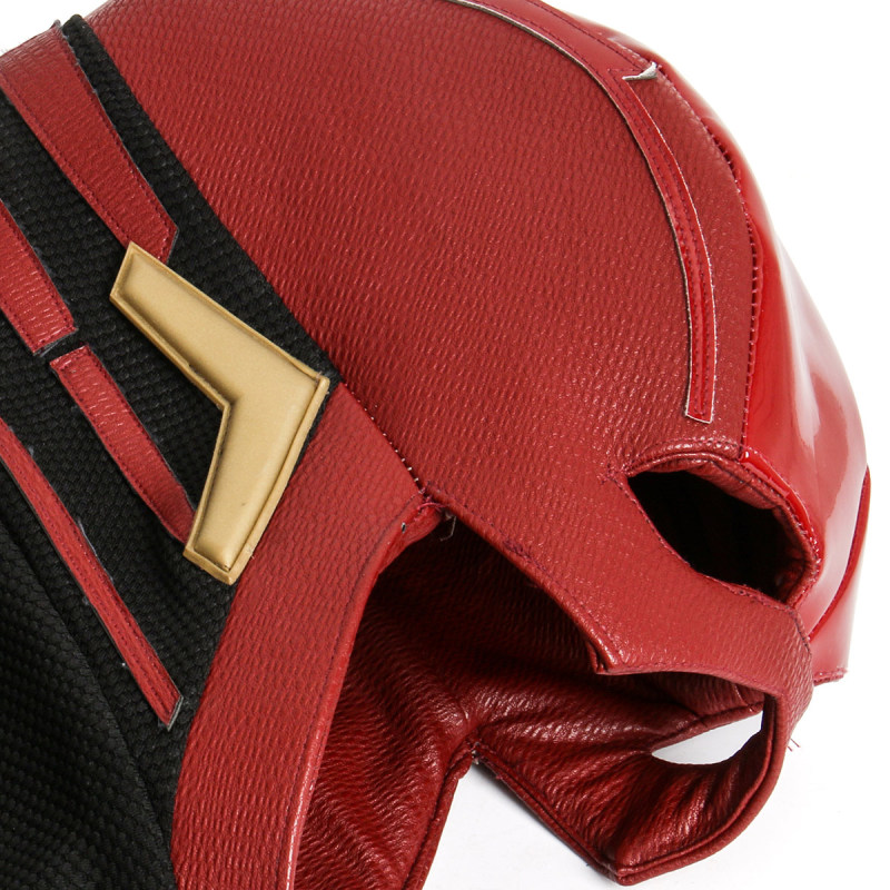Justice League Mask The Flash Allen Cosplay Helmet Red Mask Adult Halloween Full Face PU Leather Cosplay Mask