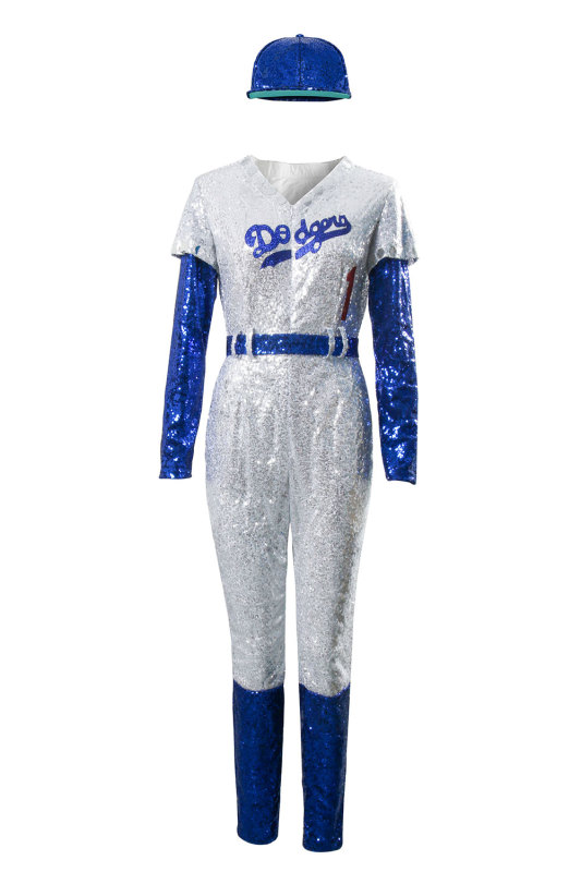 Rocketman Elton John Cosplay Dodgers Baseball Jumpsuit Men Costume （Ready To Ship）