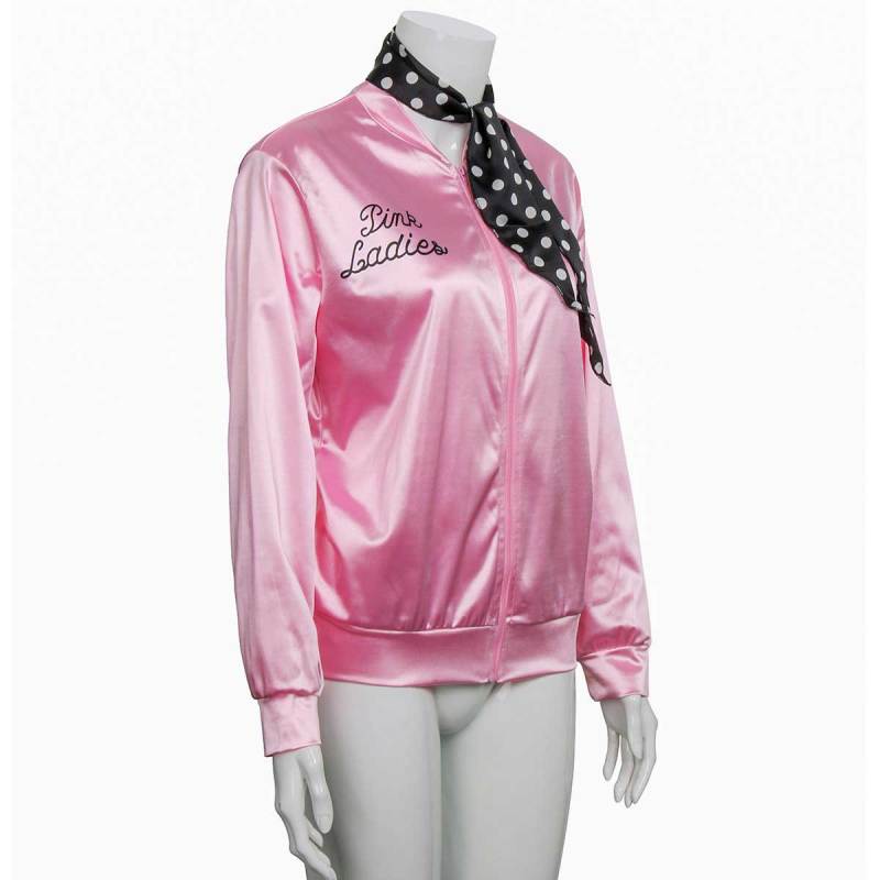Pink Ladies Jacket Grease 2 Sandy Cosplay Costume With Scarf Adults(Ready to Ship)