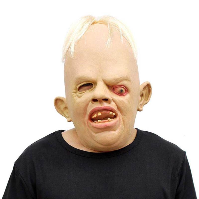 Halloween Scary Face Mask Squinting Eye Shape In Stock
