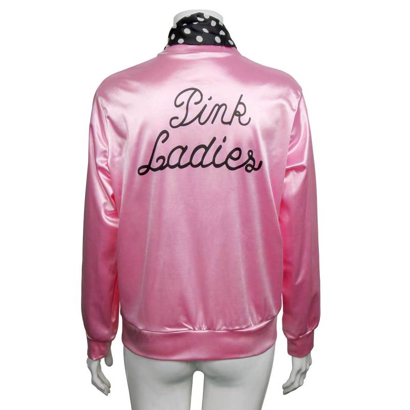 Pink Ladies Jacket Grease 2 Sandy Cosplay Costume With Scarf Adults(Ready to Ship)
