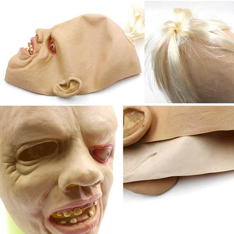 Halloween Scary Face Mask Squinting Eye Shape In Stock