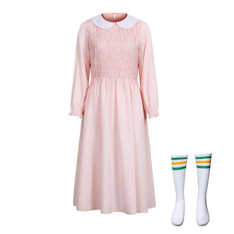 Eleven Pink Dress with Socks Stranger Things Season 1 Women Adult (Ready To Ship)