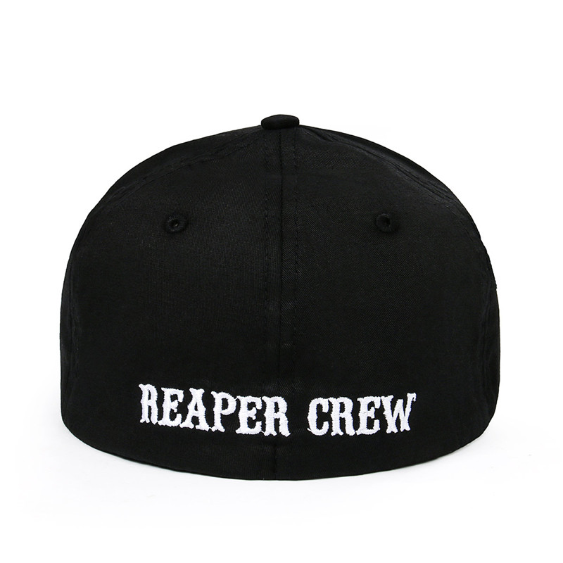 Takerlama SOA Sons of Anarchy for Reaper Crew Fitted Baseball Cap Hat Embroidered Hat Black