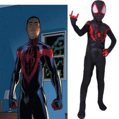 Kids Black Spiderman Cosplay Costume Miles Morales Spider-Man: Into the Spider-Verse Child