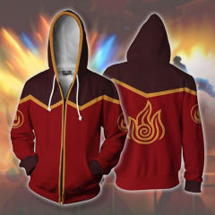 Avatar The Last Airbender Fire Nation Hoodies Zipper Flame Sweatshirt