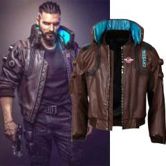 Cyberpunk 2077 V Bomber Jacket Samurai Cosplay Leather Costume Unisex