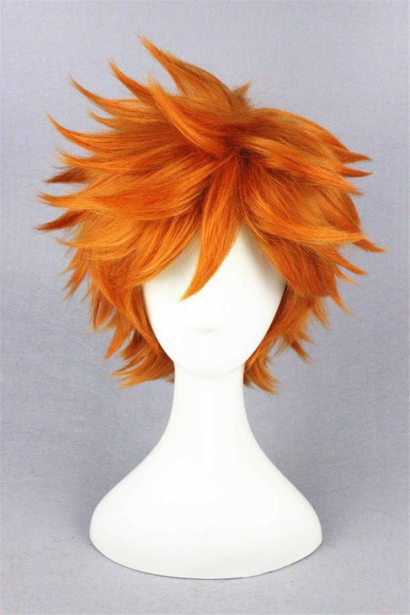 Anime Haikyuu Hinata Shoyo Halloween Costume Cosplay Wig Synthetic Hair -Takerlama