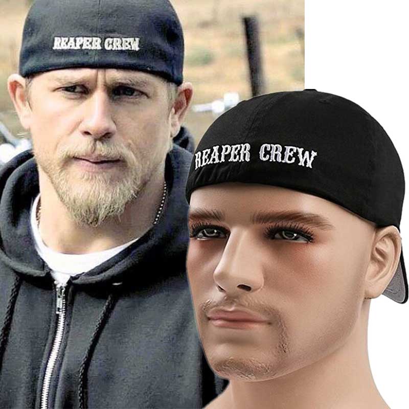 SOA Sons of Anarchy for Reaper Crew Fitted Baseball Cap Hat Embroidered Hat Black-Takerlama 