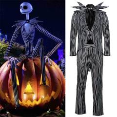 Adult Jack Skellington Pumpkin King Halloween Costume Plus Size The Nightmare Before Christmas (Ready To Ship) Takerlama