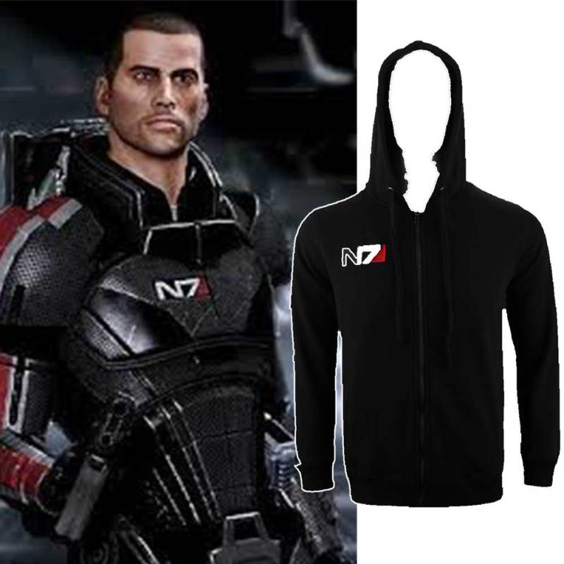 Mass Effect 3 N7 Paragon Men's Zip-Up Hoodie Sweatshirt In Stock Takerlama