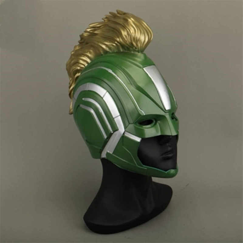 Captain Marvel Helmet Carol Danvers Cosplay PVC Red Green Mask（In Stock）