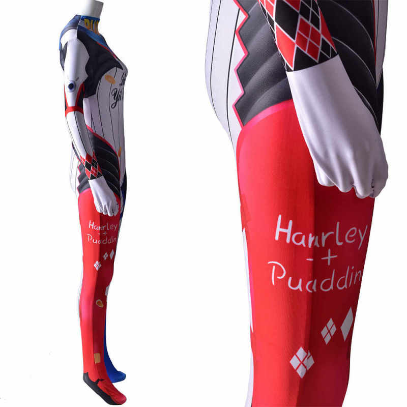 Game Overwatch D.VA Harley Quinn Cosplay Costume-Suicide Squad