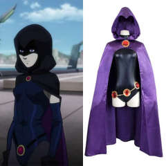 Teen Titans Raven Costume Women Teenager Halloween Superhero Cosplay Cloak Takerlama