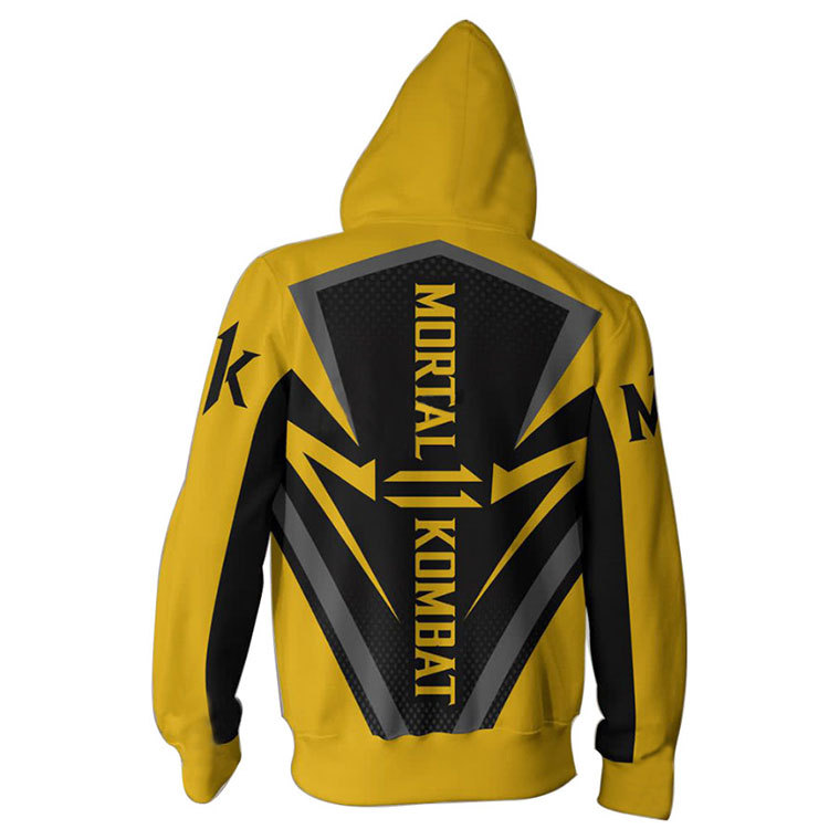 Mortal Kombat 11 Scorpion Hanzo Hasashi 3D Printed Hoodie Yellow