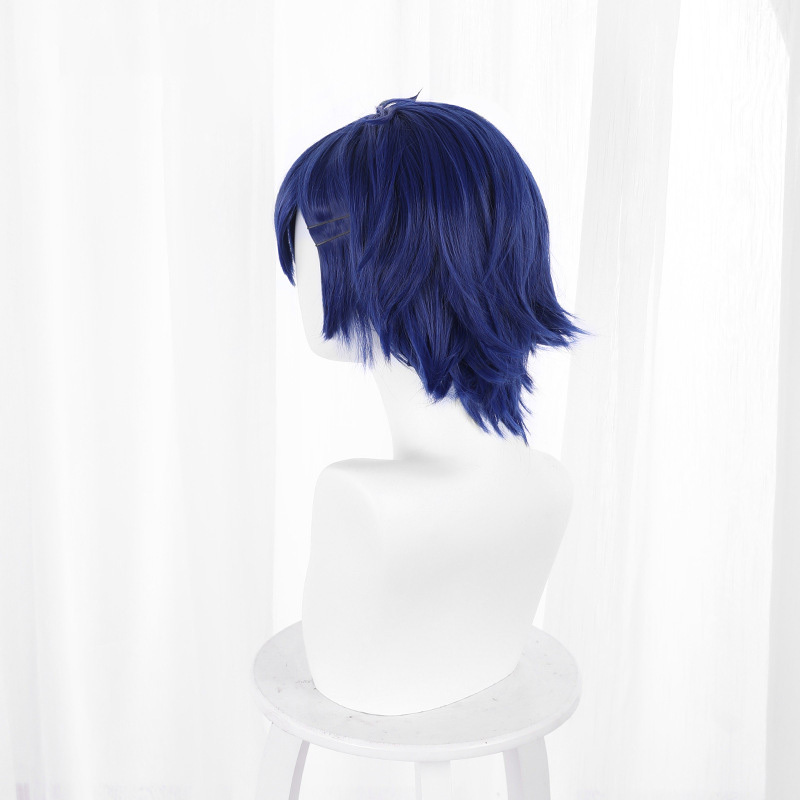 Yomogi Asanaka Wig Cosplay Accessory Dark Blue