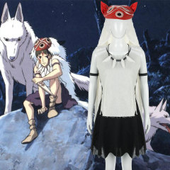 San Wolf Girl Cosplay Princess Mononoke Costume With Mask In Stock-Takerlama