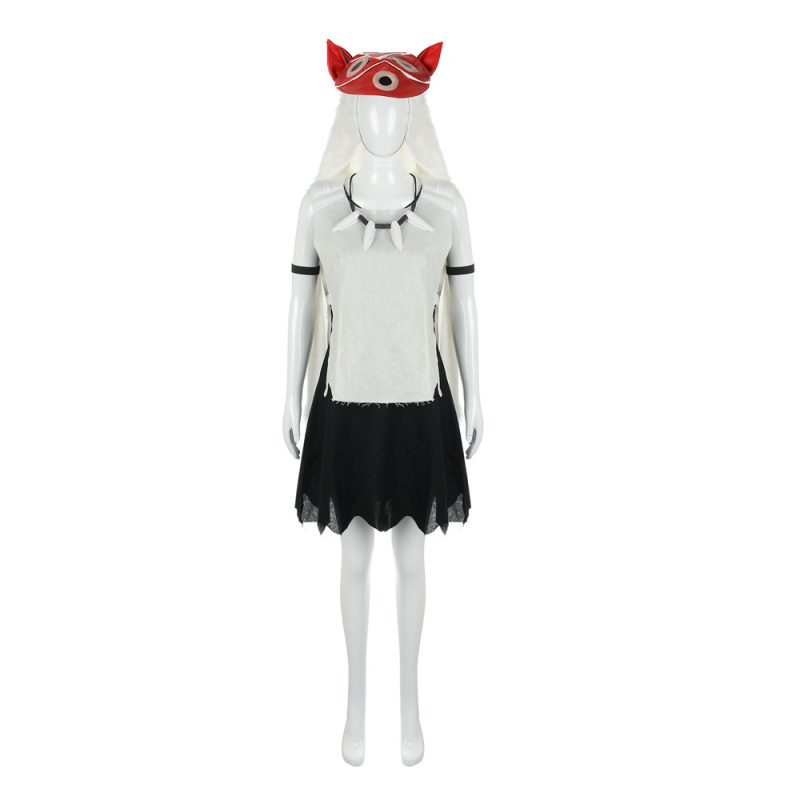 San Wolf Girl Cosplay Princess Mononoke Costume With Mask In Stock-Takerlama