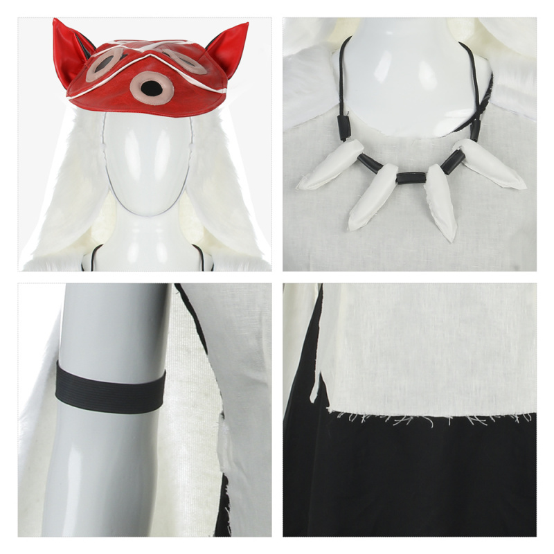 San Wolf Girl Cosplay Princess Mononoke Costume With Mask In Stock-Takerlama