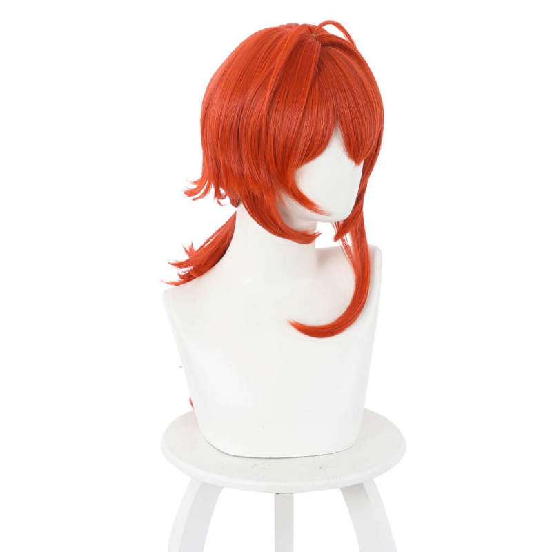 Genshin Impact Diluc Ragnvindr Cosplay Wig Props