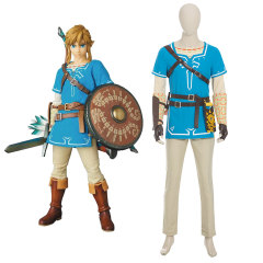 The Legend of Zelda Breath of the Wild Link Cosplay Costume In Stock