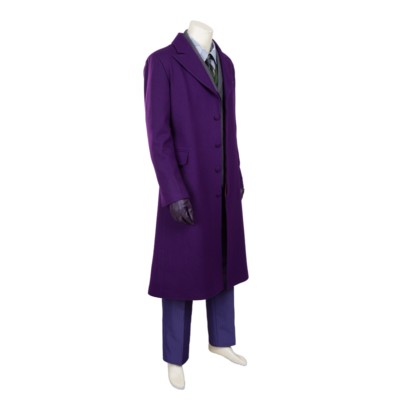 Joker Costume Heath Ledger Purple Suit Batman Dark Knight Rise Arthur Fleck Halloween Cosplay