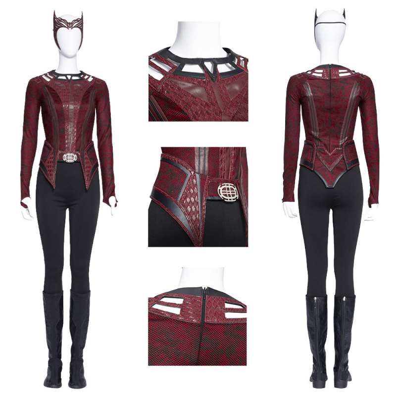 Doctor Strange in the Multiverse of Madness Wanda Maximoff Scarlet Witch Cosplay Costume (No Boots) Takerlama