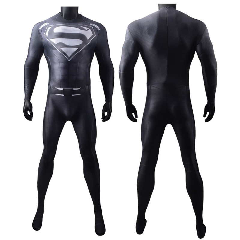 Crisis on Infinite Earths Superman Black Suit Cosplay Costume Adults Kids