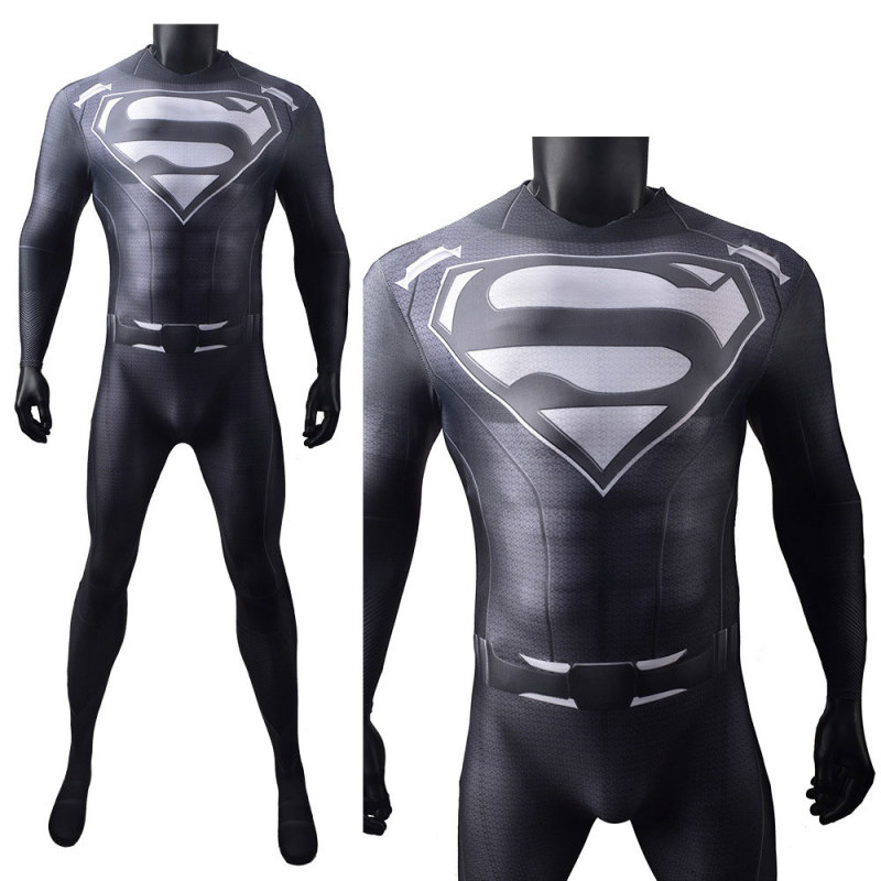 Crisis on Infinite Earths Superman Black Suit Cosplay Costume Adults Kids