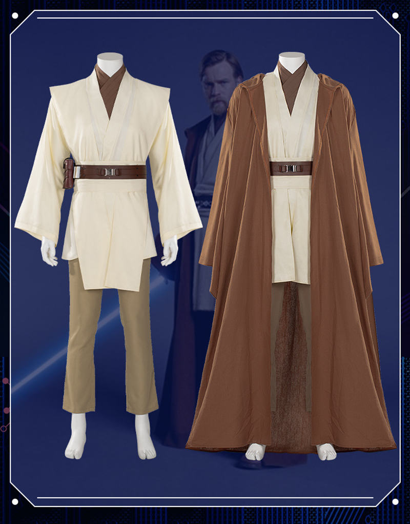 Obi-Wan Kenobi Costume Star Wars Jedi Cosplay Outfits Boots Cloak Robe Takerlama