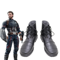 Captain America Black Cosplay Shoes Steve Rogers Avengers Endgame Men Boots