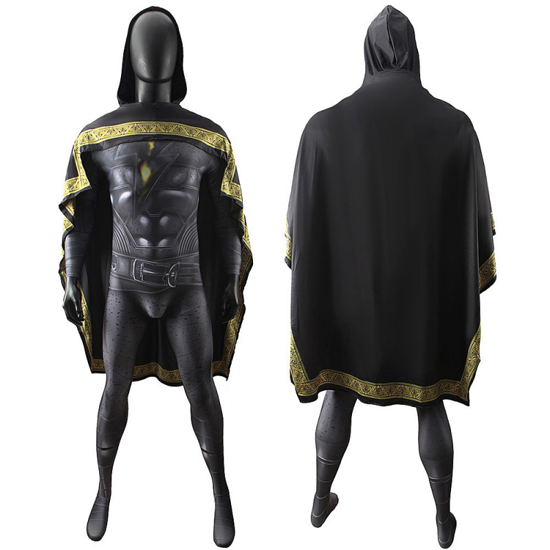DC Black Adam Costume Men Teth Adam Cloak Jumpsuit