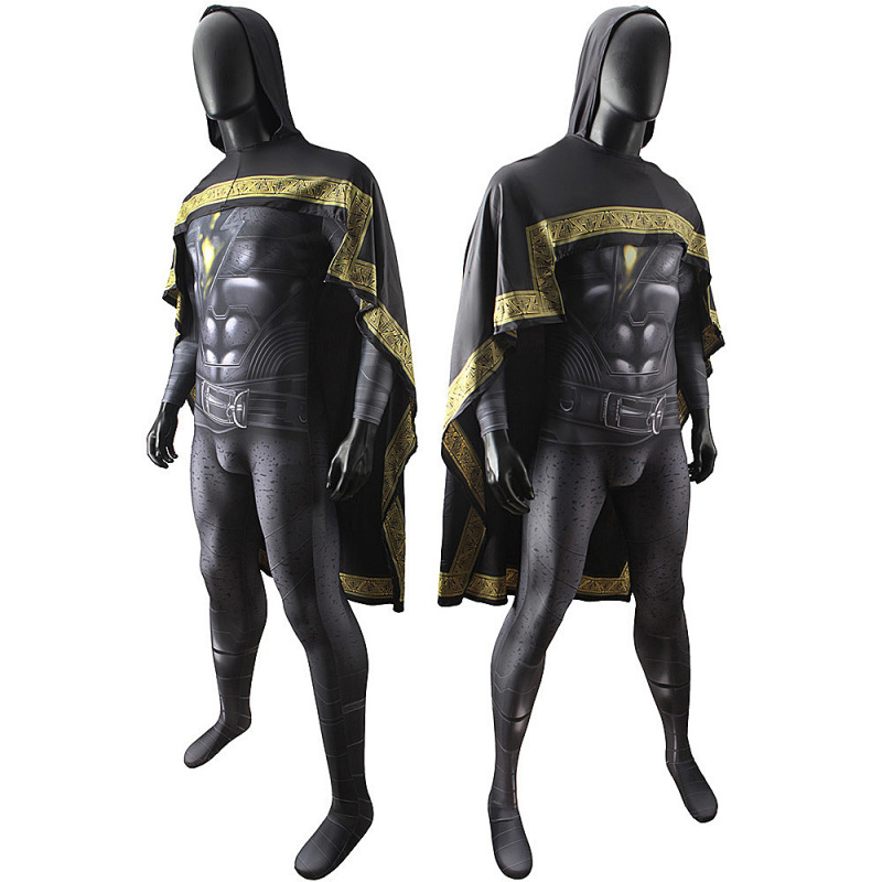 DC Black Adam Costume Men Teth Adam Cloak Jumpsuit