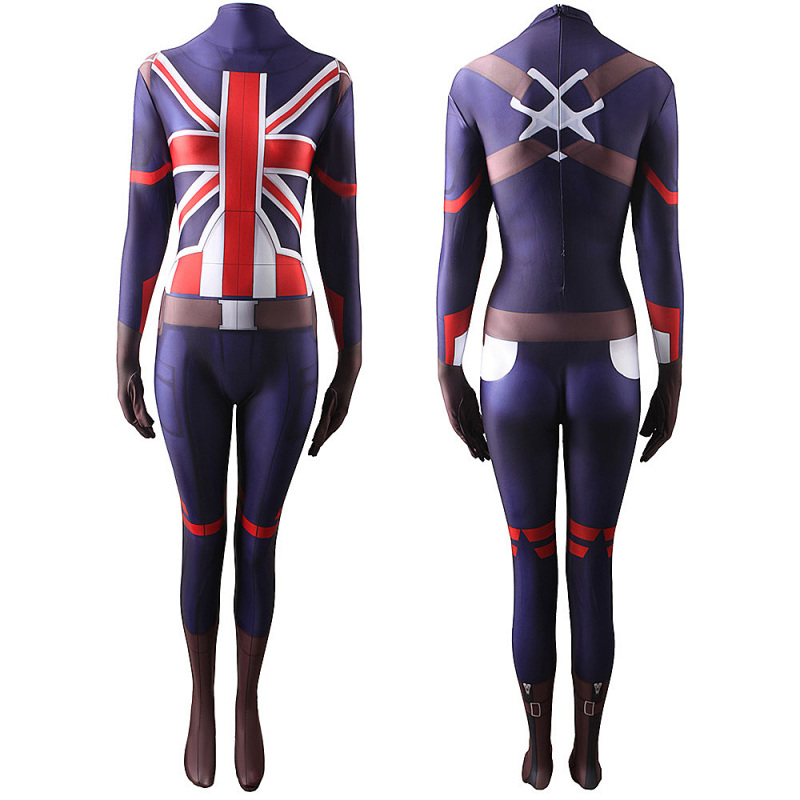 What If  Peggy Carter Captain Britain Cosplay Costume Jumpsuit