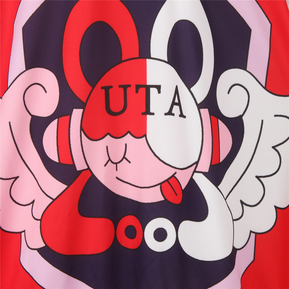 Uta Cosplay Costume Anime One Piece Film Red Coat Dress-Takerlama