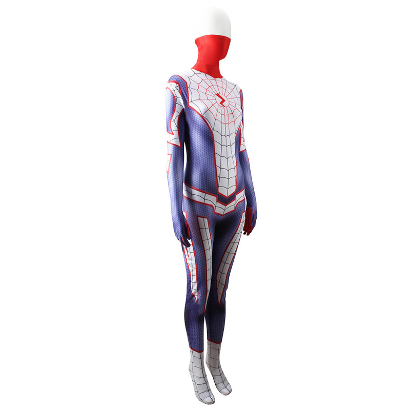 Cindy Moon Silk Cosplay Costume Spider Woman Jumpsuit for Adults Kids