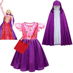 Kids Witch Hocus Pocus 2 Sarah Costume Halloween Cosplay Dress Girls
