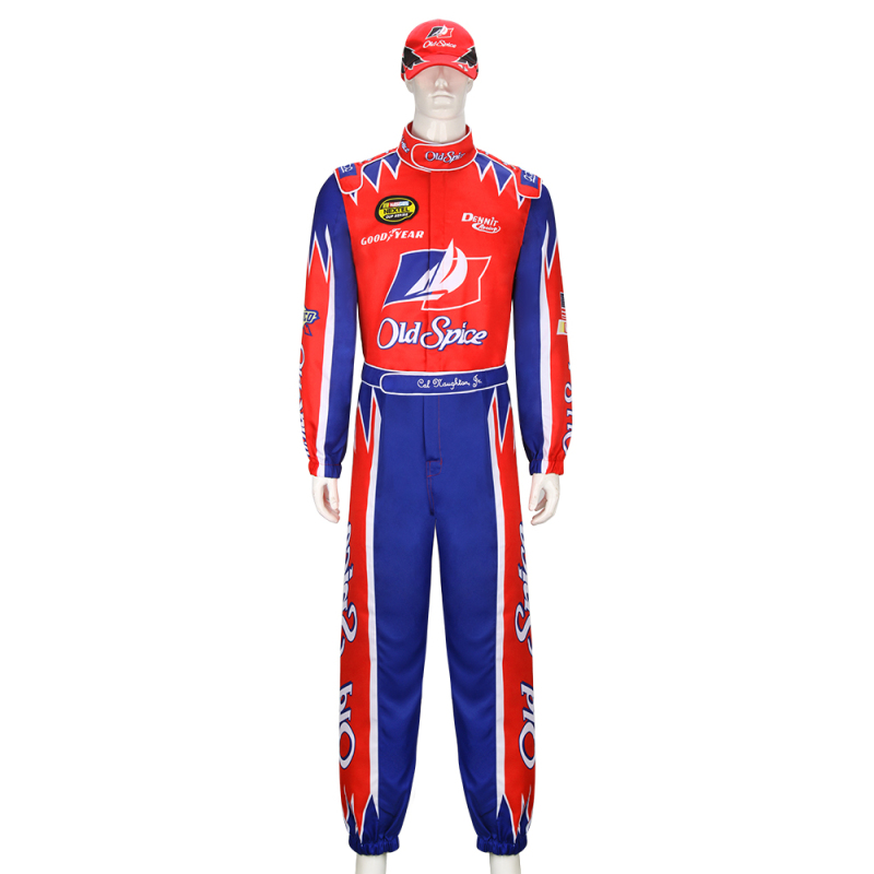 Cal Naughton Jr Jumpsuit Cap Old Spice John C Reilly Racing Suit Talladega Nights the Ballad of Ricky Bobby （Ready To Ship）