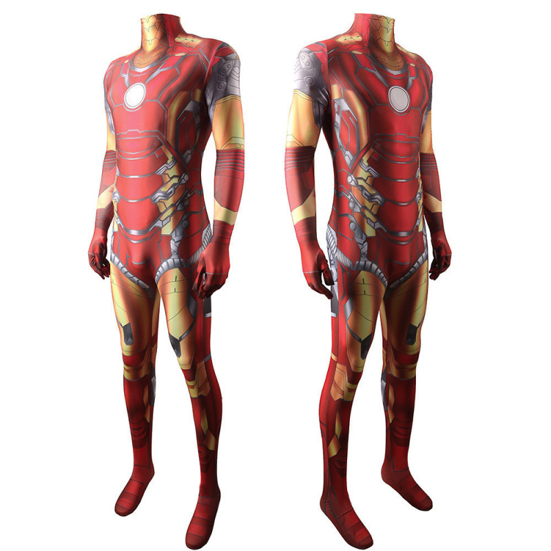 Iron Man Costume Tony Stark Jumpsuit Adults Kids