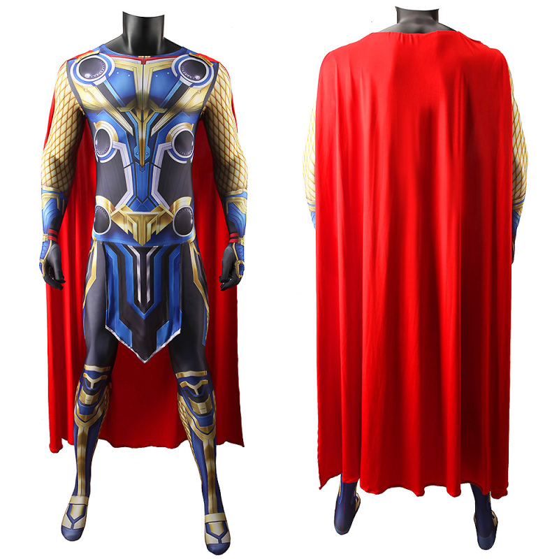 Thor Oddison Halloween Costume Thor 4: Love and Thunder Cosplay Jumpsuit Cape