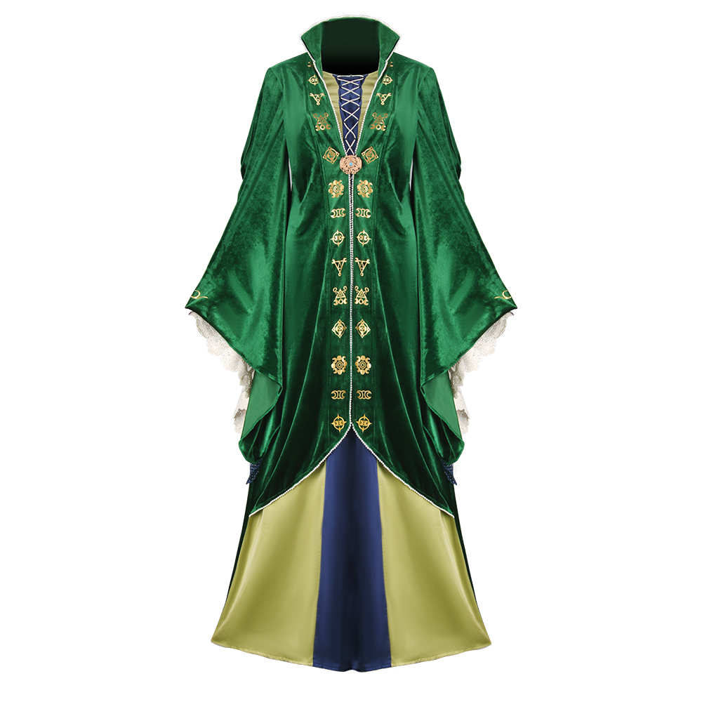 Movie Hocus Pocus Halloween Fancy Dress  Winifred Sanderson Cosplay Costume-Takerlama