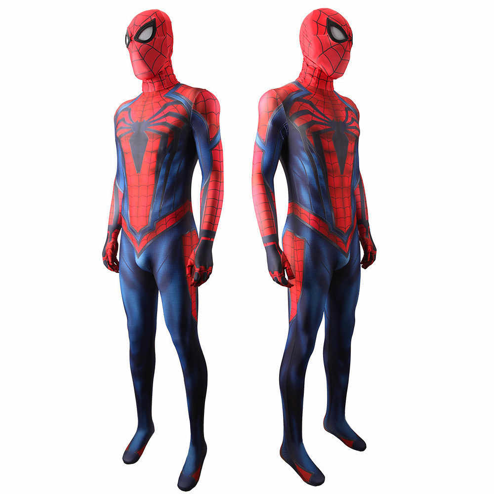 PS4 Spider-Man Advanced Suit Peter Parker Halloween Superhero Cosplay Costume Takerlama