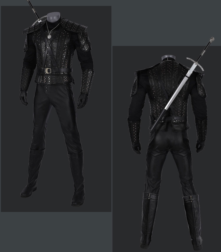 The Witcher 3 Cavill Geralt of Rivia Halloween Cosplay Costume