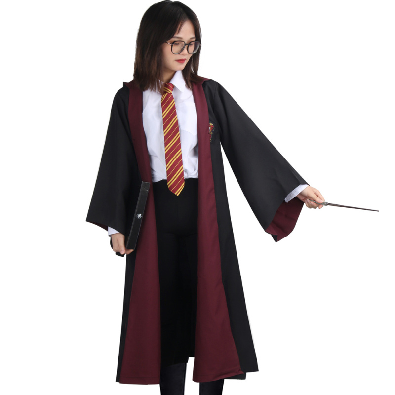 Kids Harry Potter Halloween Costume Hogwarts Gryffindor Hufflepuff Ravenclaw Slytherin Robe with Tie (without shirt) In Stock Takerlama
